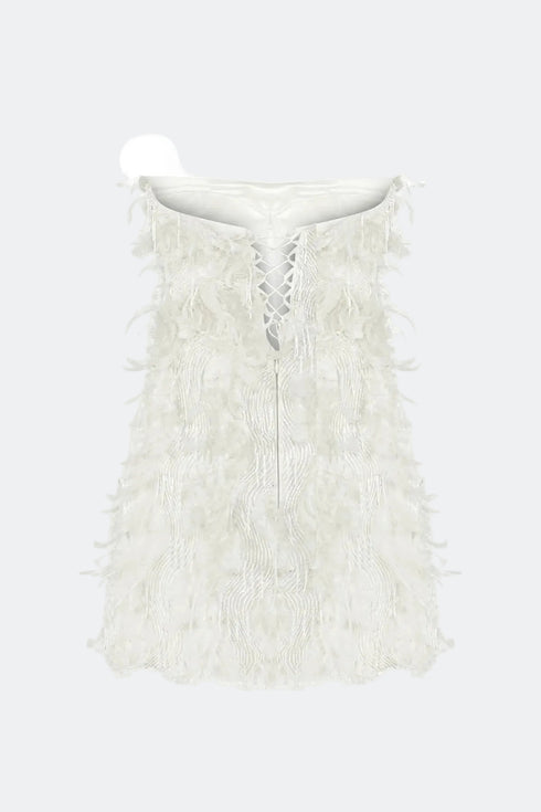 Rana Feathered Mini Dress