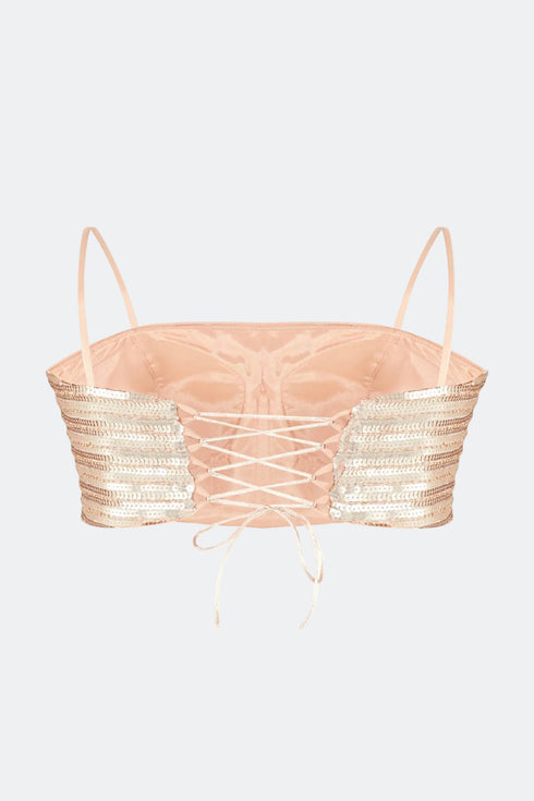 Bellatrix Bronz Nude Crop Top