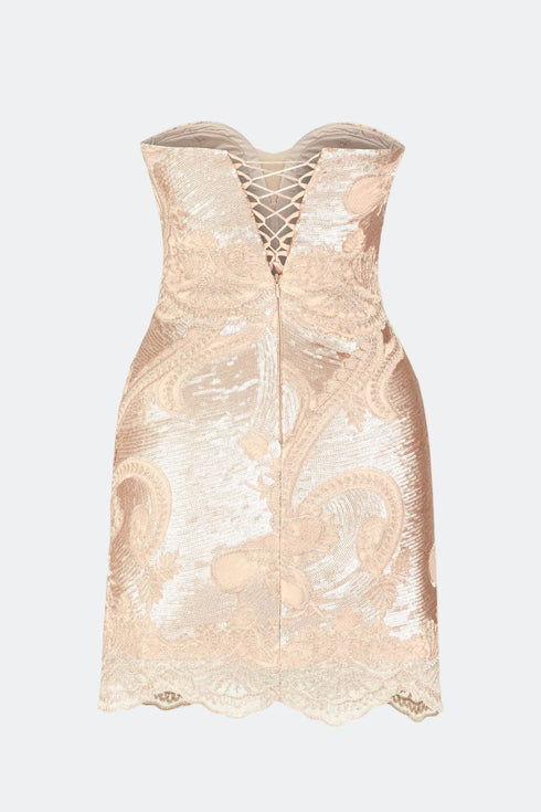 Chara Bronz Lace Mini Dress