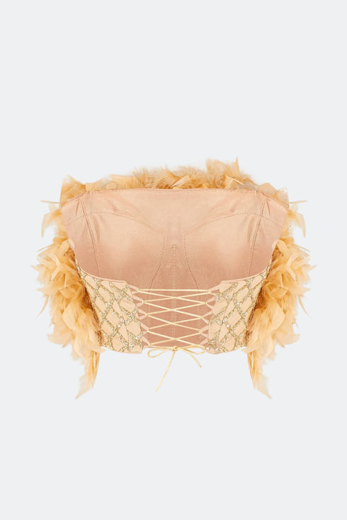 Feathered Crop Top