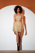 Kraz Nude Gold Mini Skirt