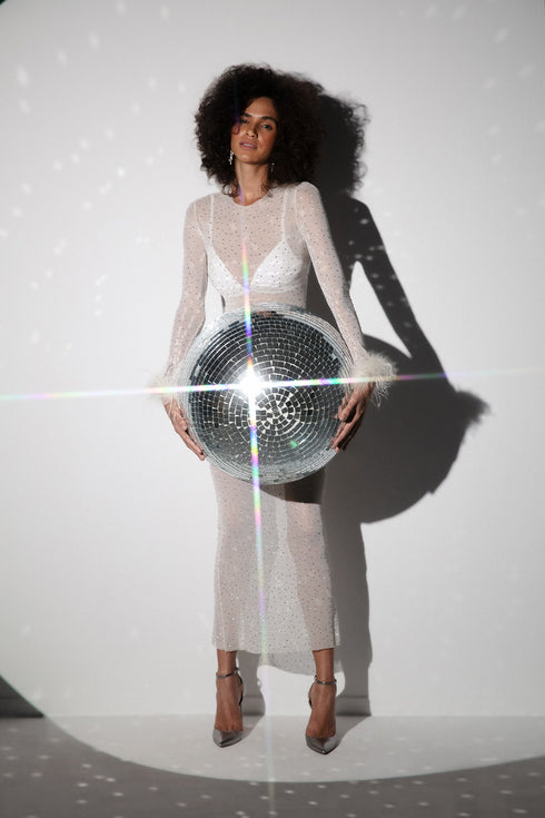 White Tulle Bodycon Dress