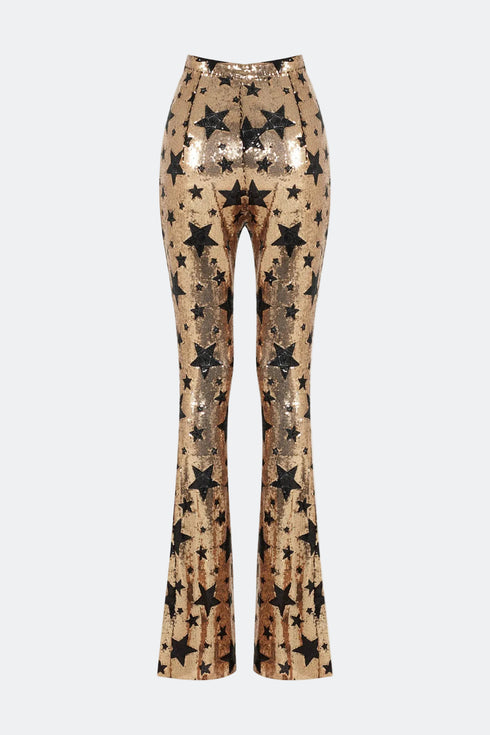 Vega Shine High Waist Flare Trousers