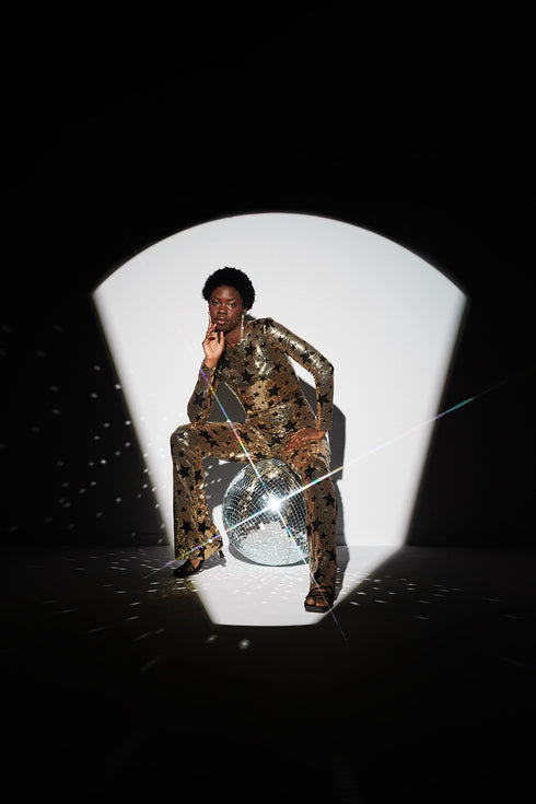 Vega Shine High Waist Flare Trousers