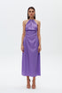Paisley Purple Chain Detailed Satin Dress