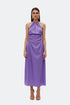 Paisley Purple Chain Detailed Satin Dress