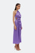 Paisley Purple Chain Detailed Satin Dress