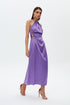 Paisley Purple Chain Detailed Satin Dress