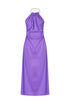Paisley Purple Chain Detailed Satin Dress