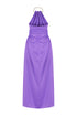 Paisley Purple Chain Detailed Satin Dress