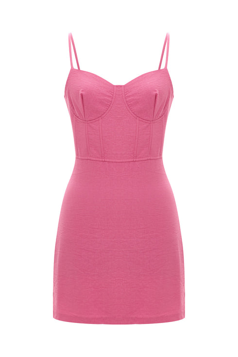 Carnation Pink Corset Mini Dress