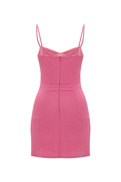 Carnation Pink Corset Mini Dress