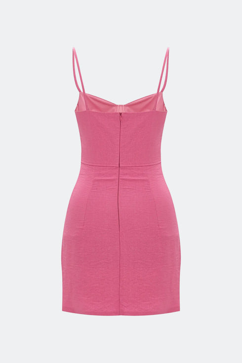 Carnation Pink Corset Mini Dress