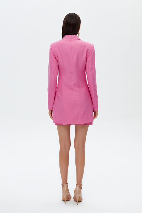 Carnation Pink Double- Breasted Jacket