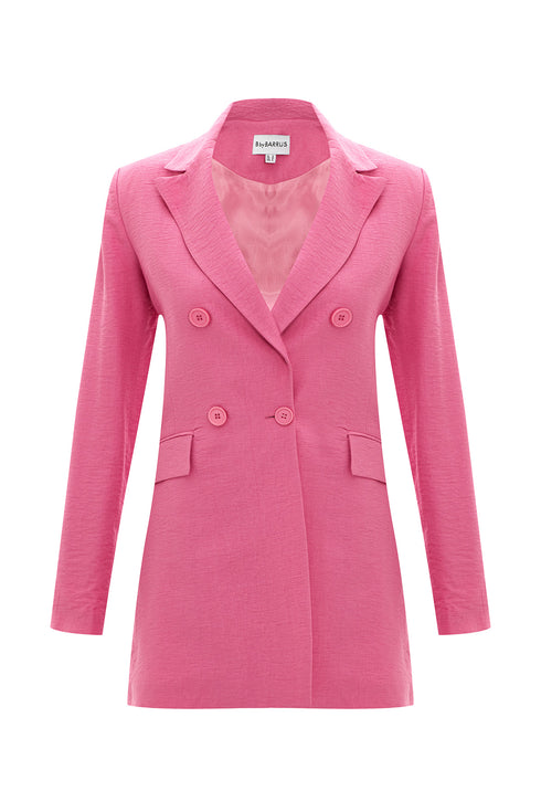 Carnation Pink Double- Breasted Jacket