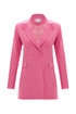 Carnation Pink Double- Breasted Jacket