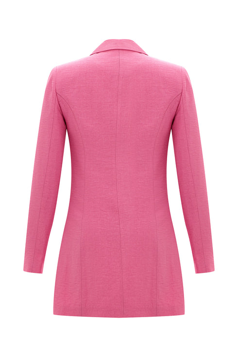 Carnation Pink Double- Breasted Jacket