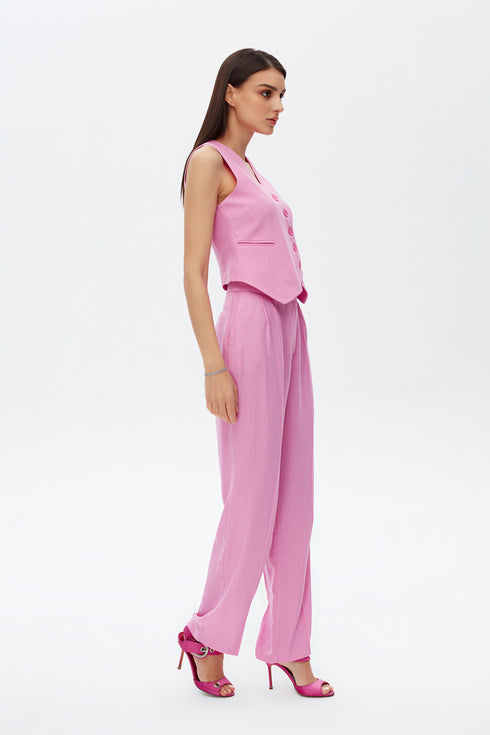 Taffy Pink Pleated Trousers