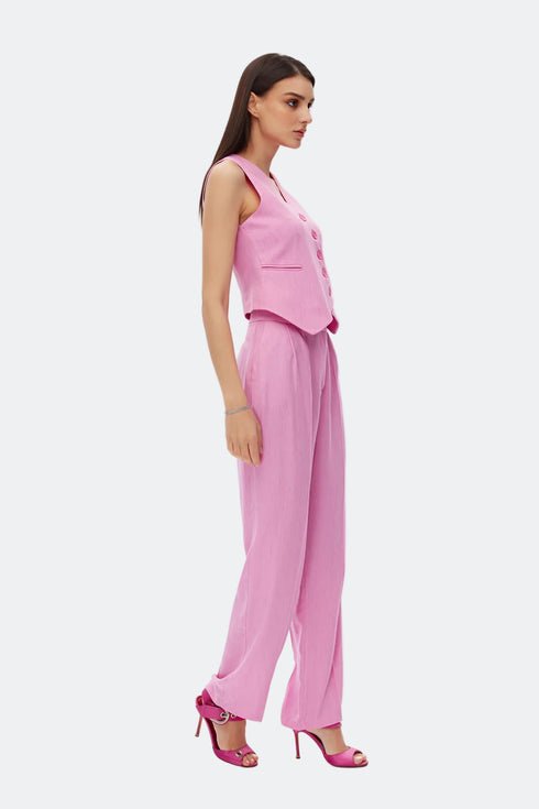 Taffy Pink Pleated Trousers