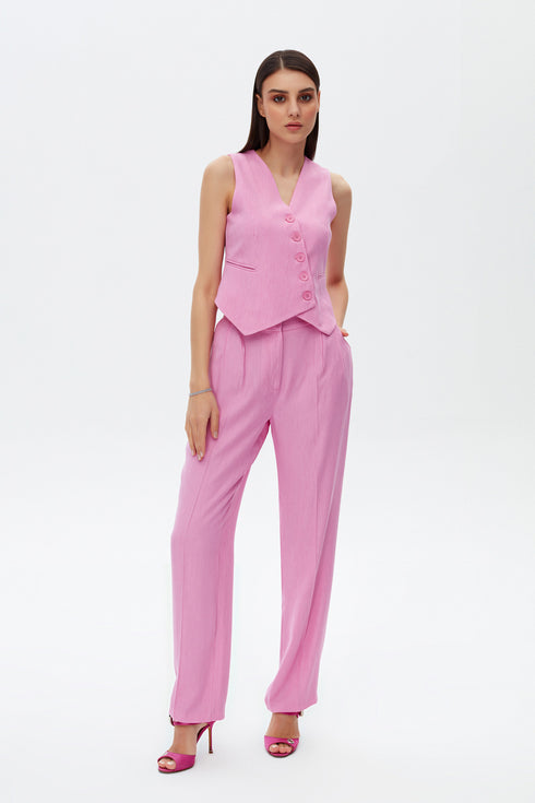 Taffy Pink Pleated Trousers
