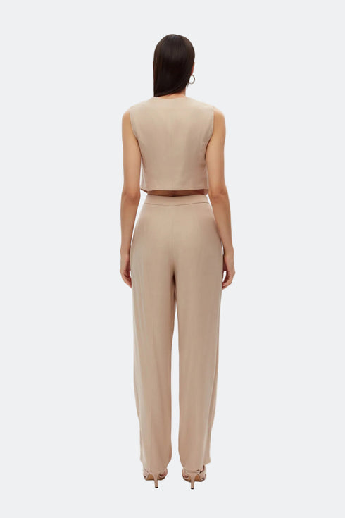 Practical Beige V Neck Vest