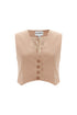 Practical Beige V Neck Vest