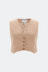 Practical Beige V Neck Vest