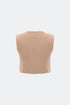 Practical Beige V Neck Vest