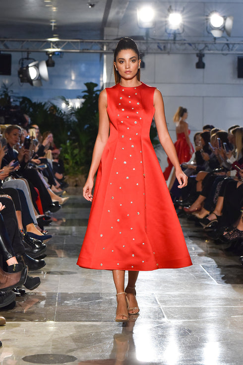 MIDI DRESS WITH BACK DECOLETTE - Barrus London