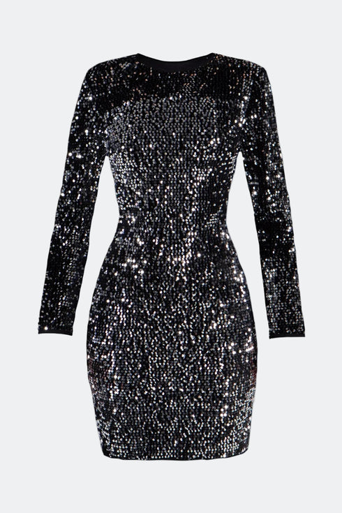 Sequin Backless Mini Dress