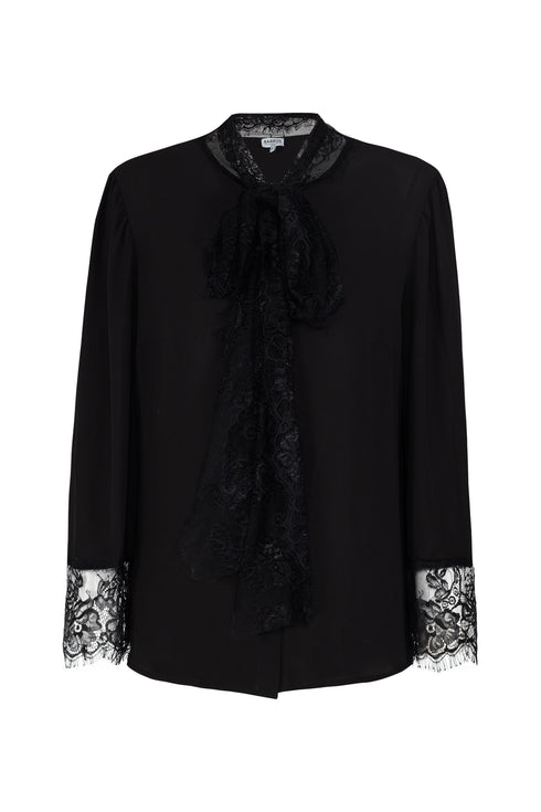 Chiffon Shirt With French Lace Detail