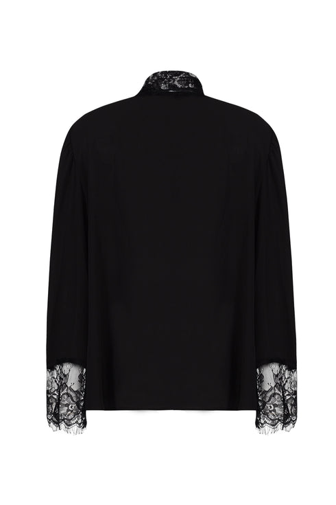 Chiffon Shirt With French Lace Detail