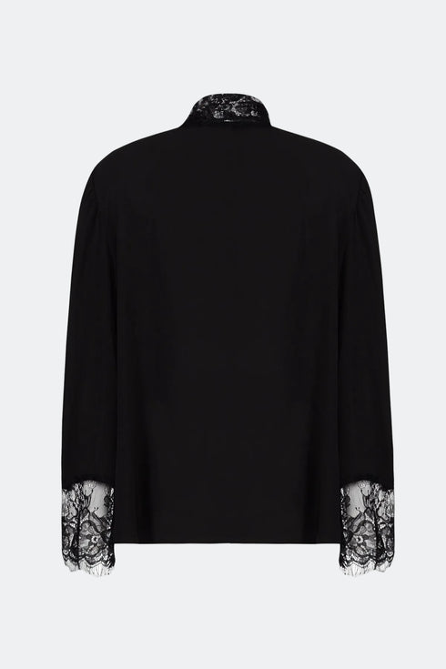 Chiffon Shirt With French Lace Detail
